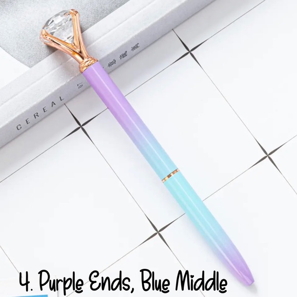 Cotton Candy, Gradient Color Diamond Pens, Medium Tip, Ball Point Pen, Set Of 4 - Picture 12 of 15
